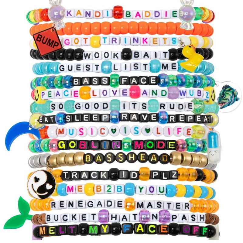 KANDI BAR 'EDM Life' Collection (13 Rave Bracelets) - Image 1